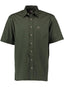 OS Trachten Men's Short-Sleeve Jagd Shirt — Solid Forest Green