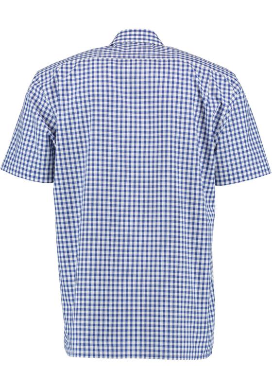 OS Trachten Men's Short-Sleeve Trachten Shirt — Blue & White Check