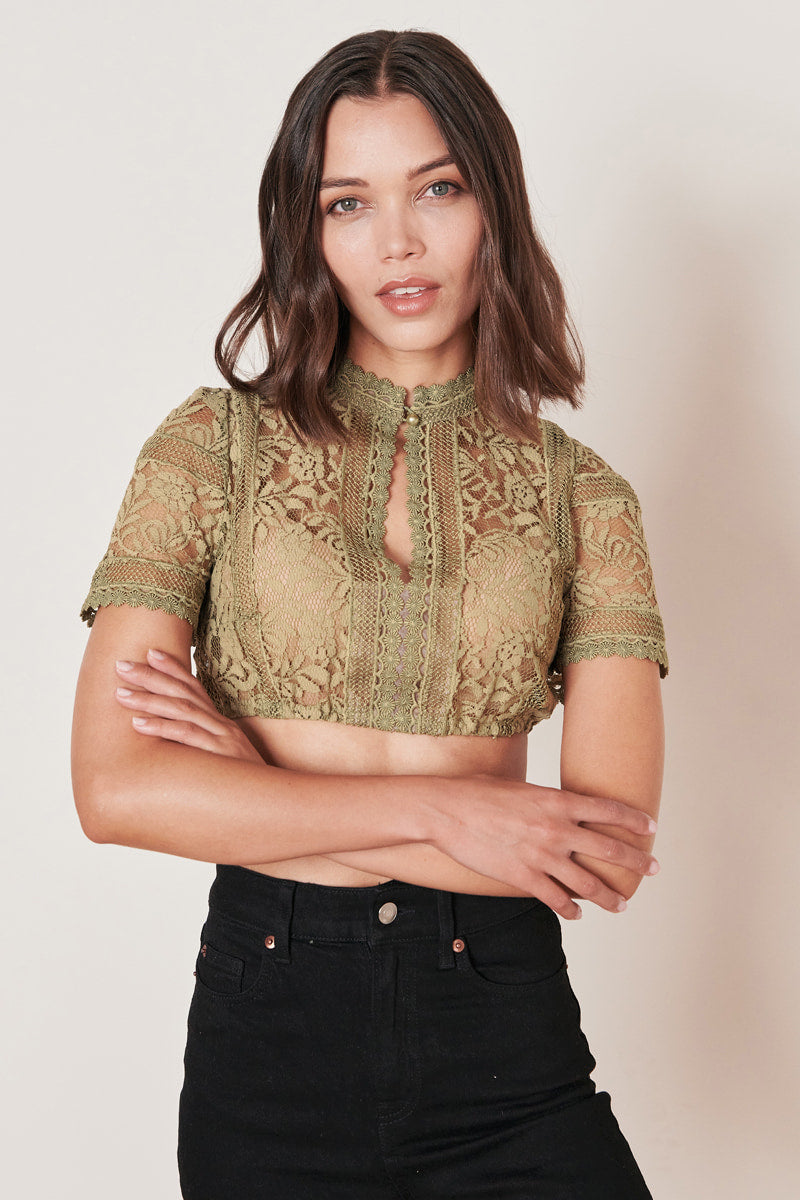 Kruger Benedicta dirndl blouse in green, styled