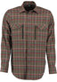 Tom Collins Men's Long-Sleeve Flannel Jagd Shirt — Loden & Red Check