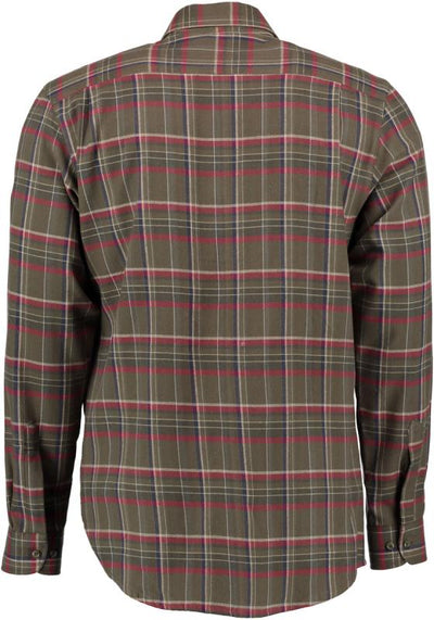 Tom Collins Men's Long-Sleeve Flannel Jagd Shirt — Loden & Red Check