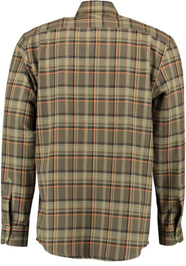 Tom Collins Men's Long-Sleeve Flannel Jagd Shirt — Loden & Rust Check