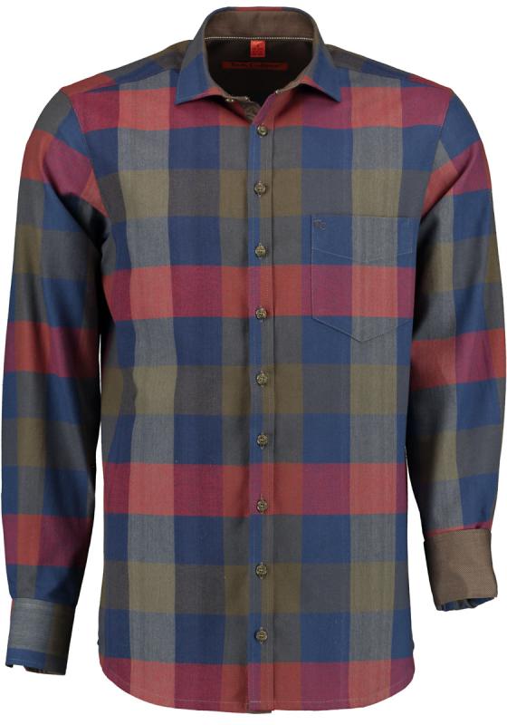 Tom Collins Flannel Hunter Slim Fit Shirt — Long Sleeve Block Check