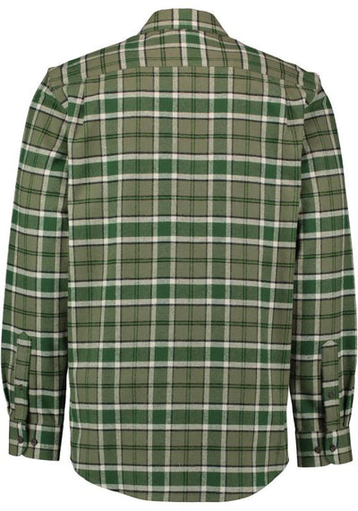 Tom Collins Men's Long-Sleeve Flannel Jagd Shirt — Forest Green Check with Orange Zip
