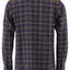 Tom Collins Men's Long-Sleeve Flannel Jagd Shirt — Navy Check with Suede Shoulder