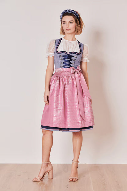 Kruger Skylar Midi Dirndl, Blue — 60cm 2pc Set