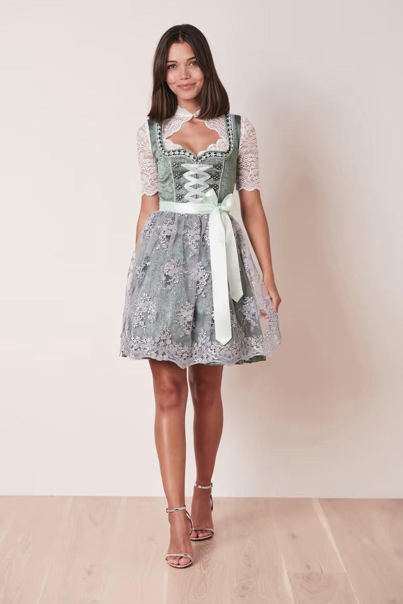 Kruger Mini Dirndl 2pcs. 50cm "Alara" green