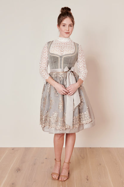 Kruger Aurea Midi Dirndl, Grey — 60cm 2pc Set