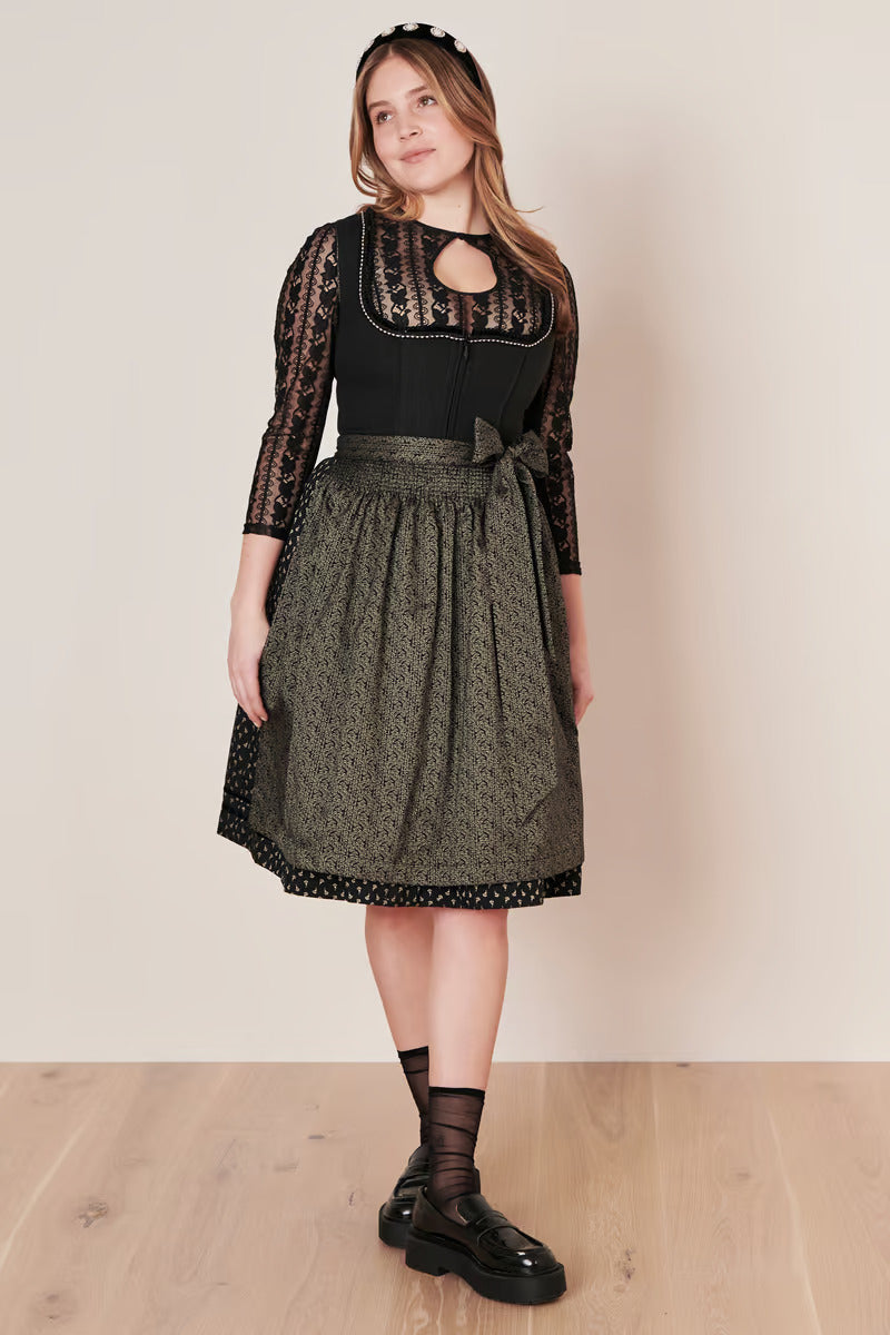 Kruger Midi Dirndl 2pcs. 60cm "Adalyn" black