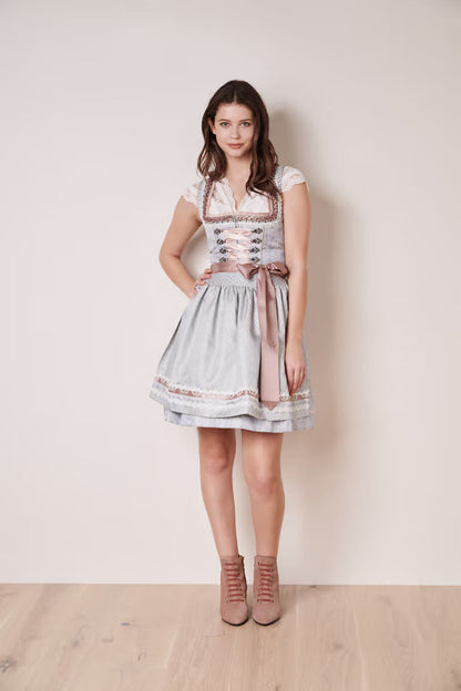 Kruger Mini Dirndl 2pcs. 50cm "Anella" gray (38,40)