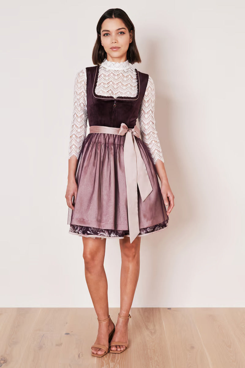 Kruger Mini Dirndl 2pcs. 50cm "Joelina" berry