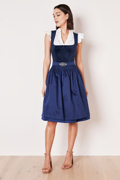 Kruger Alisha Midi Dirndl, Blue — 60cm 2pc Set