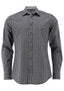OS Trachten Men's Long Sleeve Slim Fit Shirt "Wald" blue