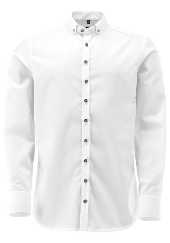 Gipfelstürmer Men's Slim Fit Shirt "Dean" — White, Shark Collar