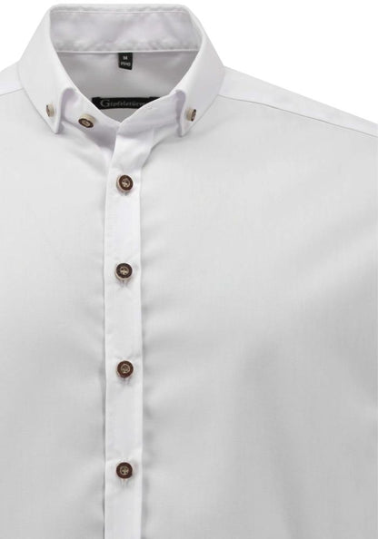 Gipfelstürmer Men's Slim Fit Shirt "Dean" — White, Shark Collar