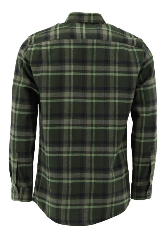 OS Trachten Men's Long-Sleeve Flannel Jagd Shirt — Forest Check