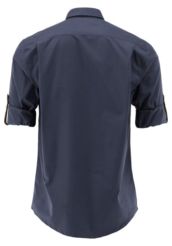 OS Trachten Men's Shirt "Wade" — Shark Collar, Navy