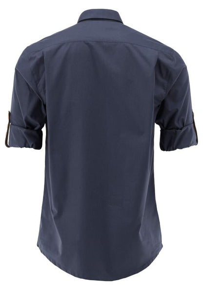 OS Trachten Men's Shirt "Wade" — Shark Collar, Navy