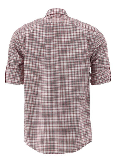 OS Trachten Men's Check Trachten Shirt  "Benne" red