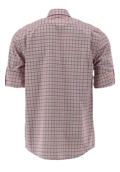 OS Trachten Men's Check Trachten Shirt  "Benne" red