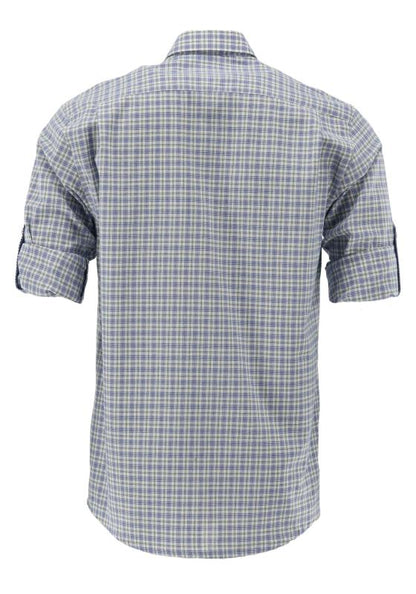 OS Trachten Men's Navy Check Trachten Shirt "Benne" navy