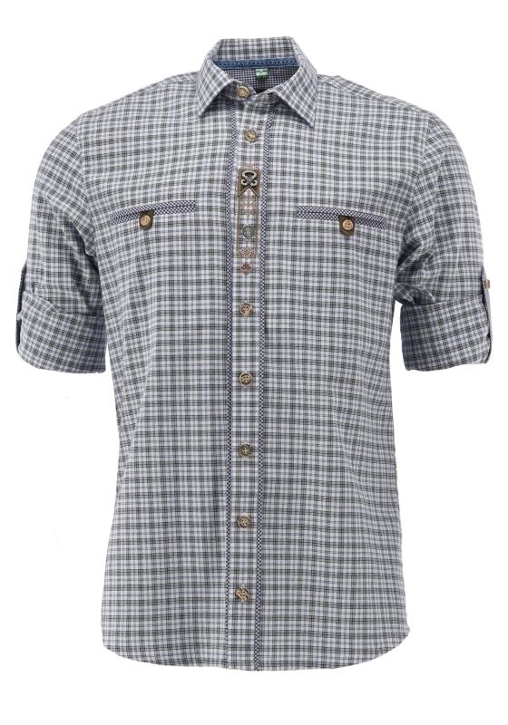 OS Trachten Men's Check Trachten Shirt "Benne" jeans
