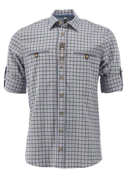 OS Trachten Men's Check Trachten Shirt "Benne" jeans