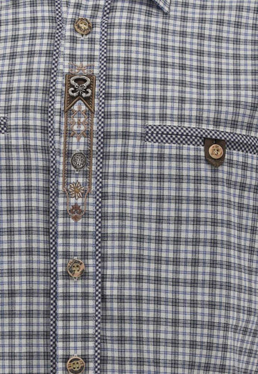 OS Trachten Men's Check Trachten Shirt "Benne" jeans