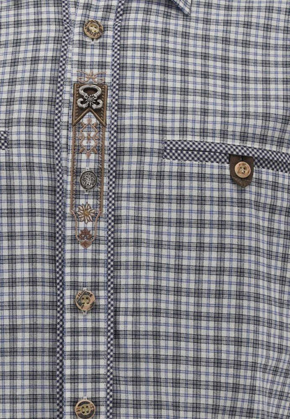 OS Trachten Men's Check Trachten Shirt "Benne" jeans