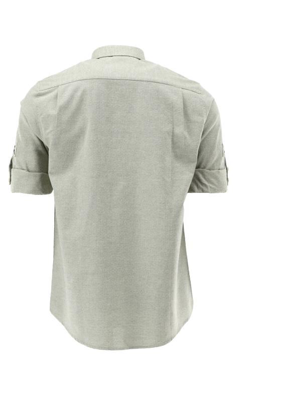 OS Trachten Men's Shirt "Buck" — Shark Collar, Sage