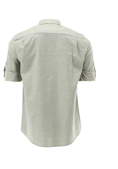 OS Trachten Men's Shirt "Buck" — Shark Collar, Sage