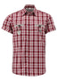 OS Trachten Men's 1/2 Sleeve Regular Fit Shirt "Bruce" red