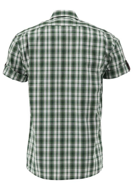 OS Trachten Men's 1/2 Sleeve Regular Fit Shirt "Bruce" green