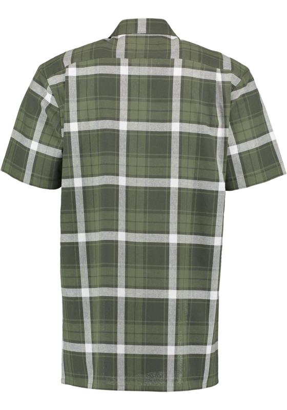 OS Trachten Men's Short-Sleeve Jagd Shirt — Olive Check