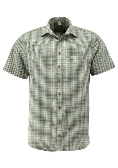 OS Trachten Men's 1/2 Sleeve Regular Fit Shirt "Tablick" olive