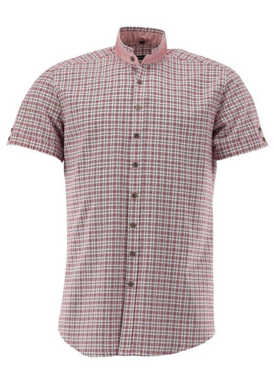 Gipfelstürmer Men's 1/2 Sleeve Slim Fit Shirt "Wiesn" red