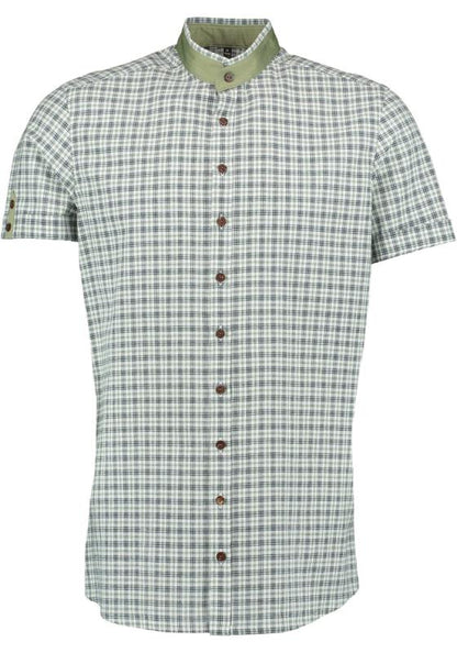 Gipfelstürmer Men's 1/2 Sleeve Slim Fit Shirt "Wiesn" green