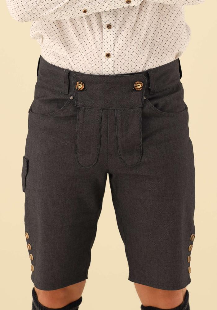 Sepp — Trachten Bermuda Textile Short, Anthracite