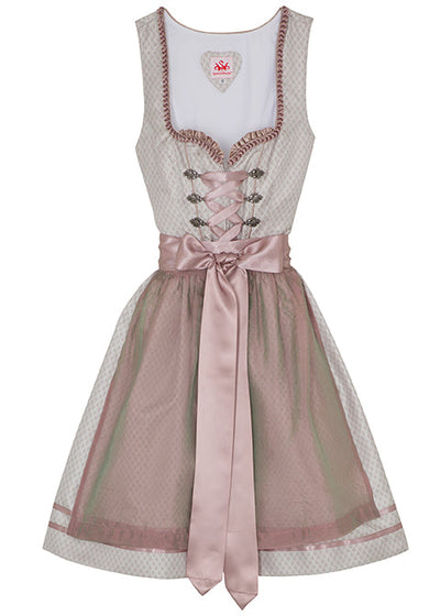 Midi Dirndl 2pcs. 60cm "Ercelina" taupe