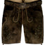 Spieth & Wensky Men's Lederhosen "Ebbs" dark brown w/green Belt(46-54)