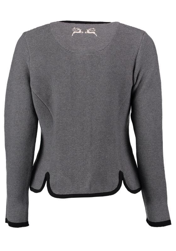 OS Trachten Women's Cardigan — Traditional Deer Embroidery- anthracite