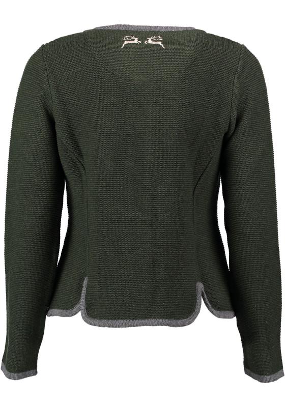OS Trachten Women's Cardigan — Traditional Deer Embroidery- green
