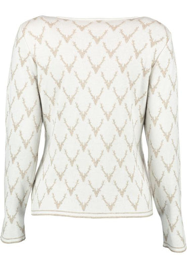 OS Trachten Women's Cardigan — Antler Knit - ecru