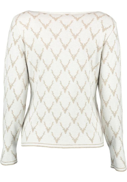 OS Trachten Women's Cardigan — Antler Knit - ecru