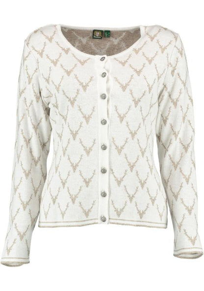 OS Trachten Women's Cardigan — Antler Knit - ecru