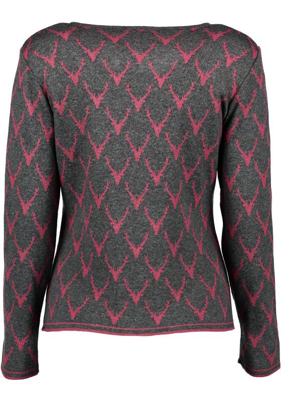 OS Trachten Women's Cardigan — Antler Knit - anthracite
