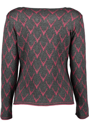 OS Trachten Women's Cardigan — Antler Knit - anthracite