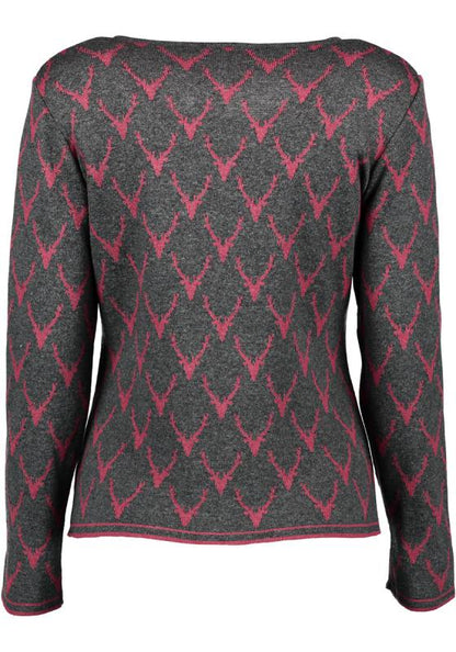 OS Trachten Women's Cardigan — Antler Knit - anthracite