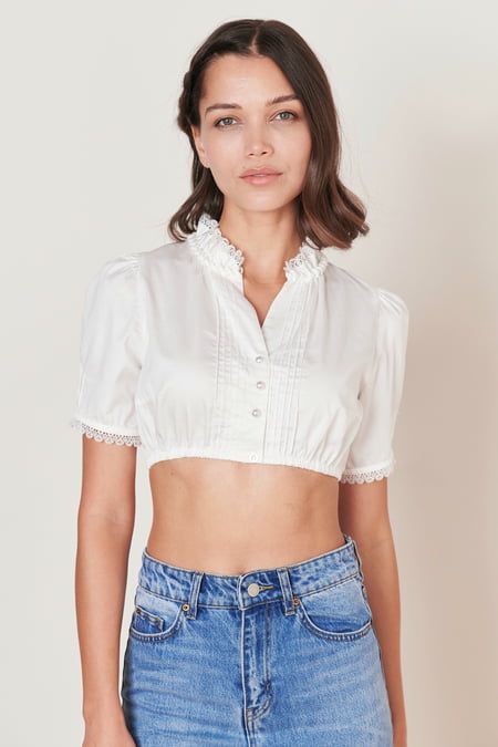 Julia Trentini Amelie Dirndl Blouse, Ecru