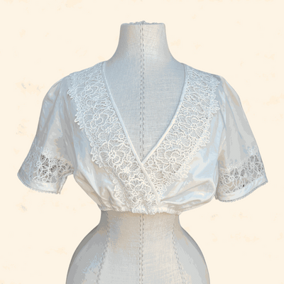 Kruger Collection Dirndl Blouse "1016" Ecru, 100% cotton, size 36.